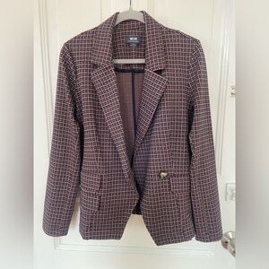 Anthropologie Plaid Blazer in Pink, Rust and Black